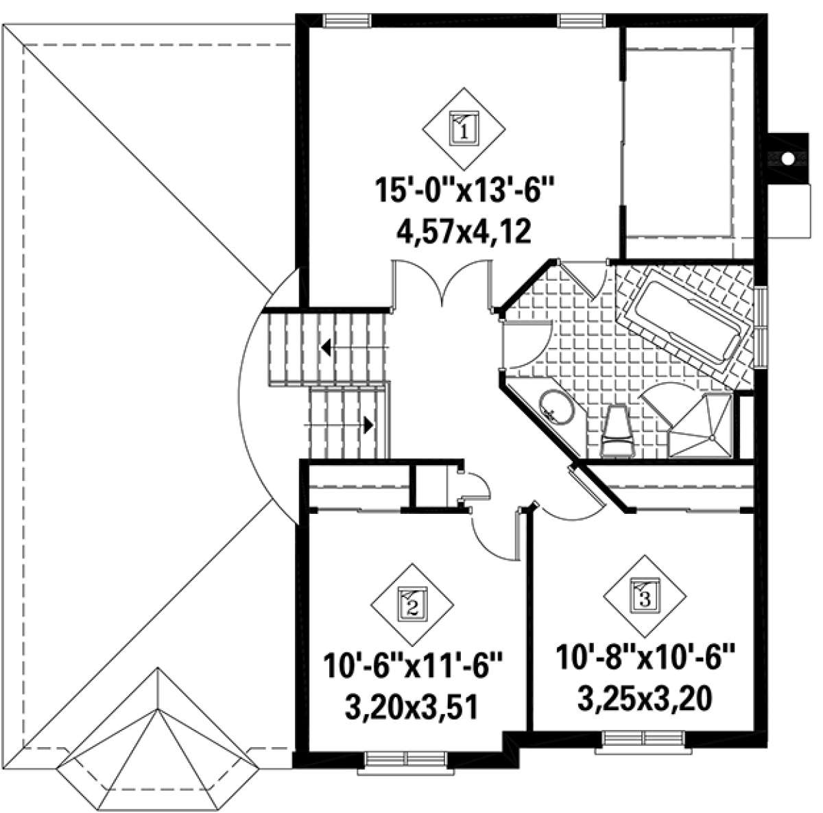Upper for House Plan #6146-00215