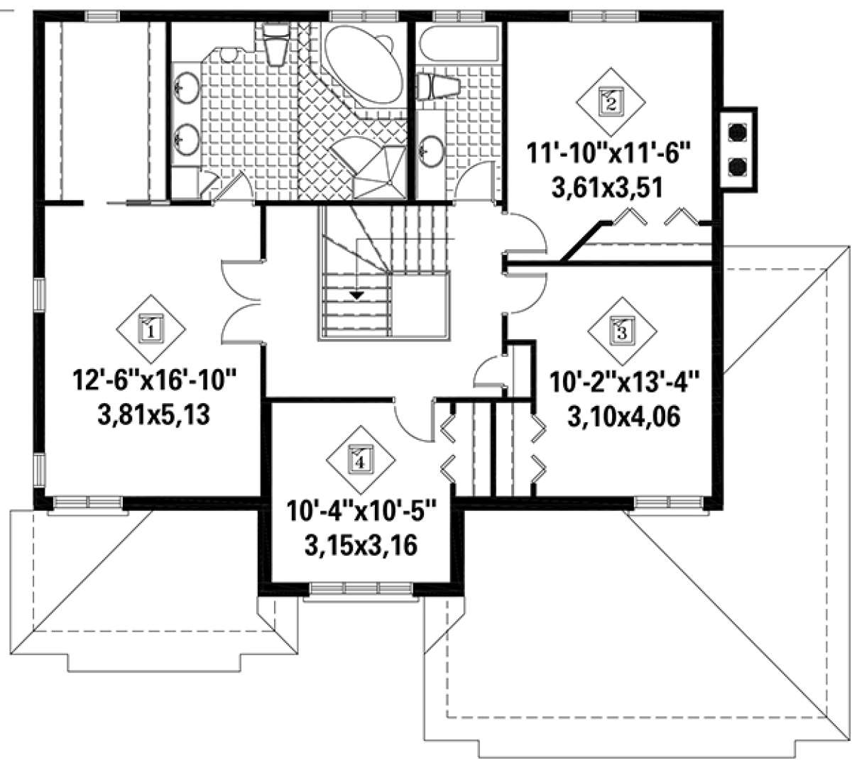 Upper for House Plan #6146-00218
