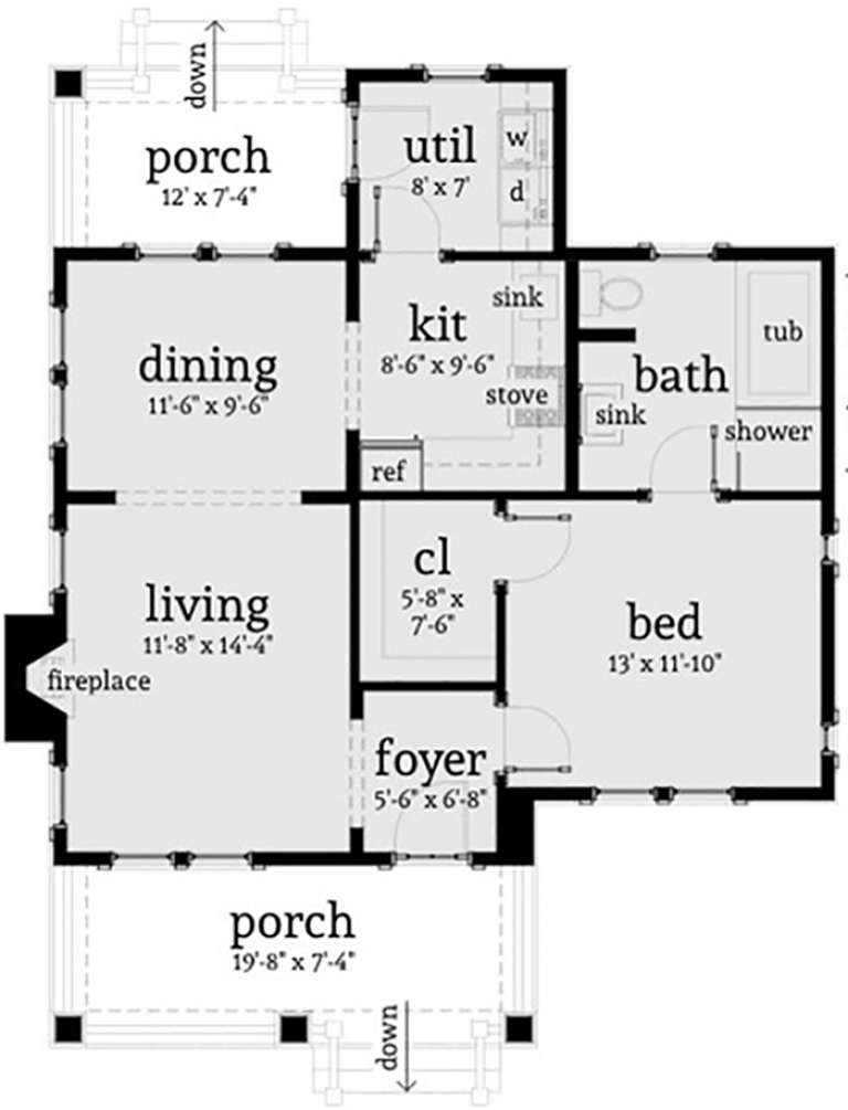 House Plan House Plan #178 Drawing 1