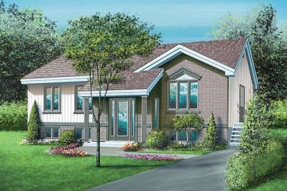 Split Foyer House Plan #6146-00235 Elevation Photo