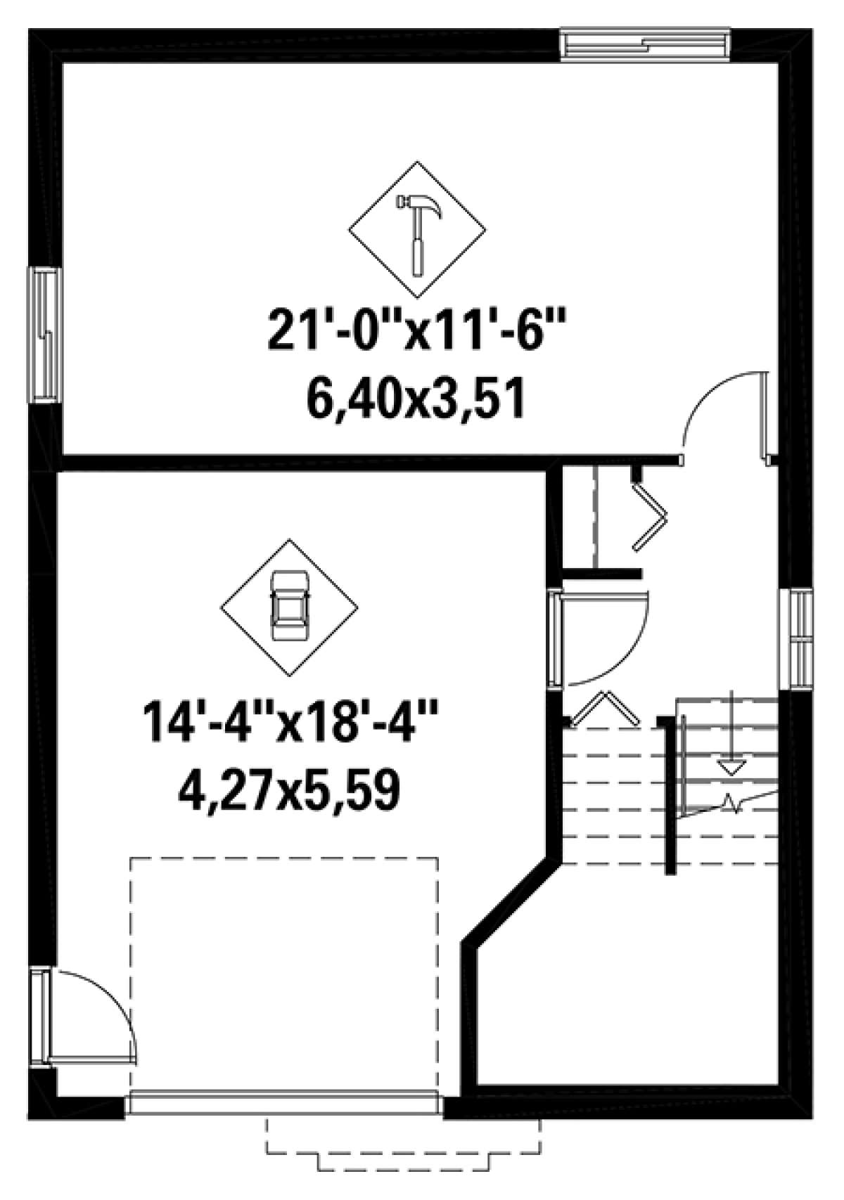 Basement for House Plan #6146-00240