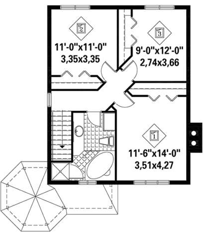 Upper for House Plan #6146-00244