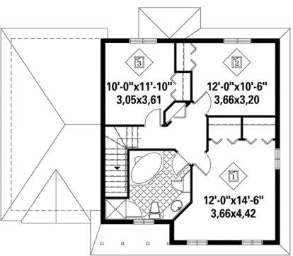 Upper for House Plan #6146-00245