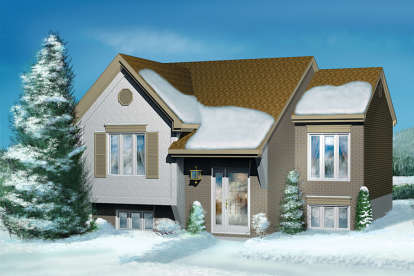 Split Foyer House Plan #6146-00252 Elevation Photo