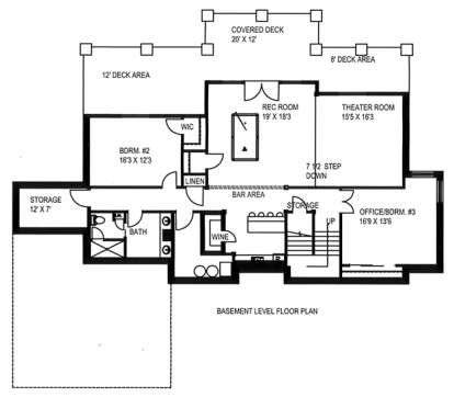 Basement for House Plan #039-00640