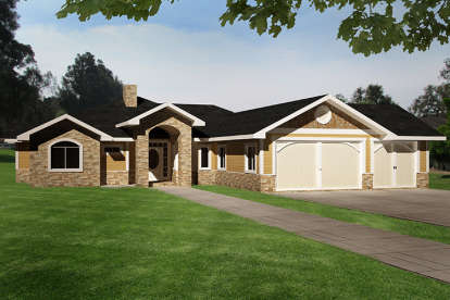 Traditional House Plan #039-00641 Elevation Photo