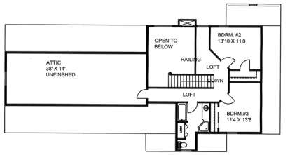 Upper for House Plan #039-00642