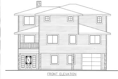Prairie House Plan #039-00643 Elevation Photo