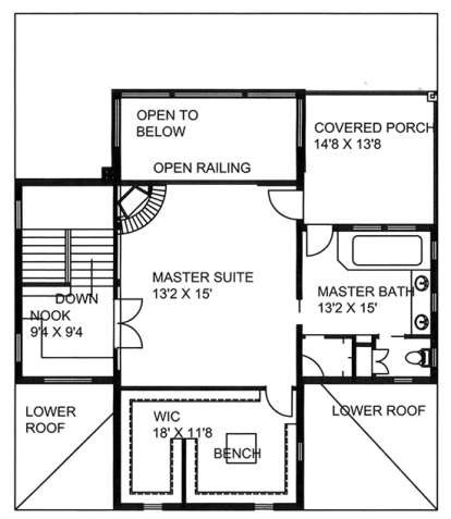 Upper for House Plan #039-00643