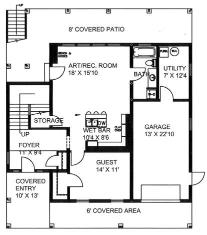 Basement for House Plan #039-00643