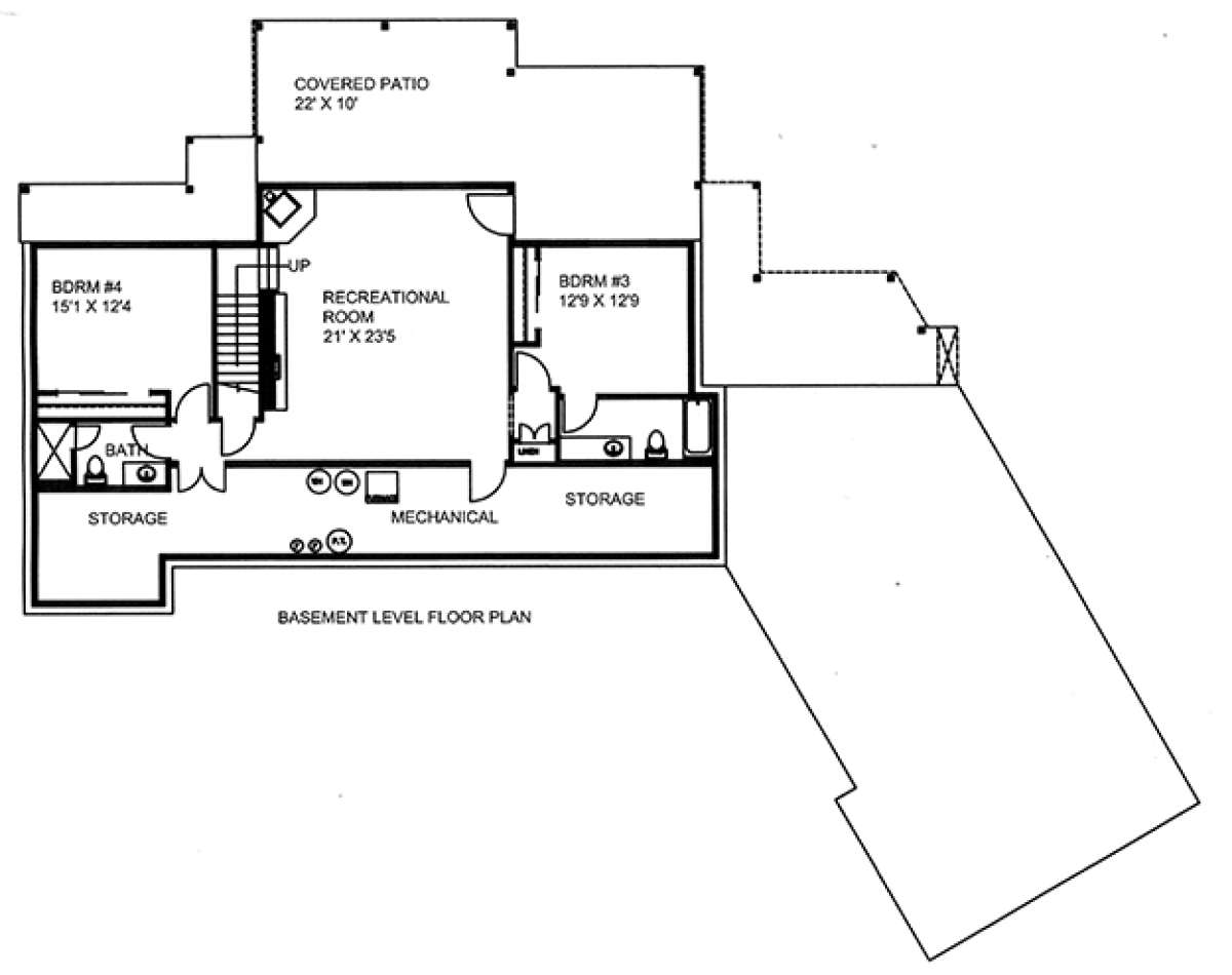 Basement for House Plan #039-00647