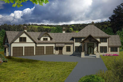 5 Bed, 4 Bath, 4781 Square Foot House Plan - #039-00651