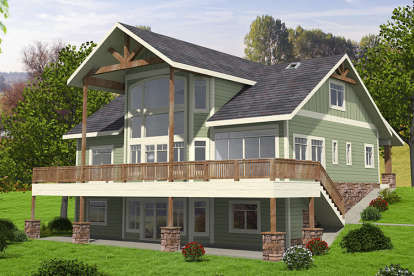 Lake Front House Plan #039-00662 Elevation Photo