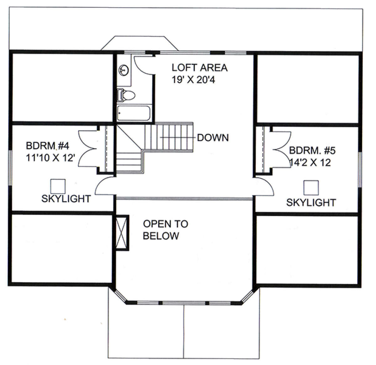 Upper for House Plan #039-00662