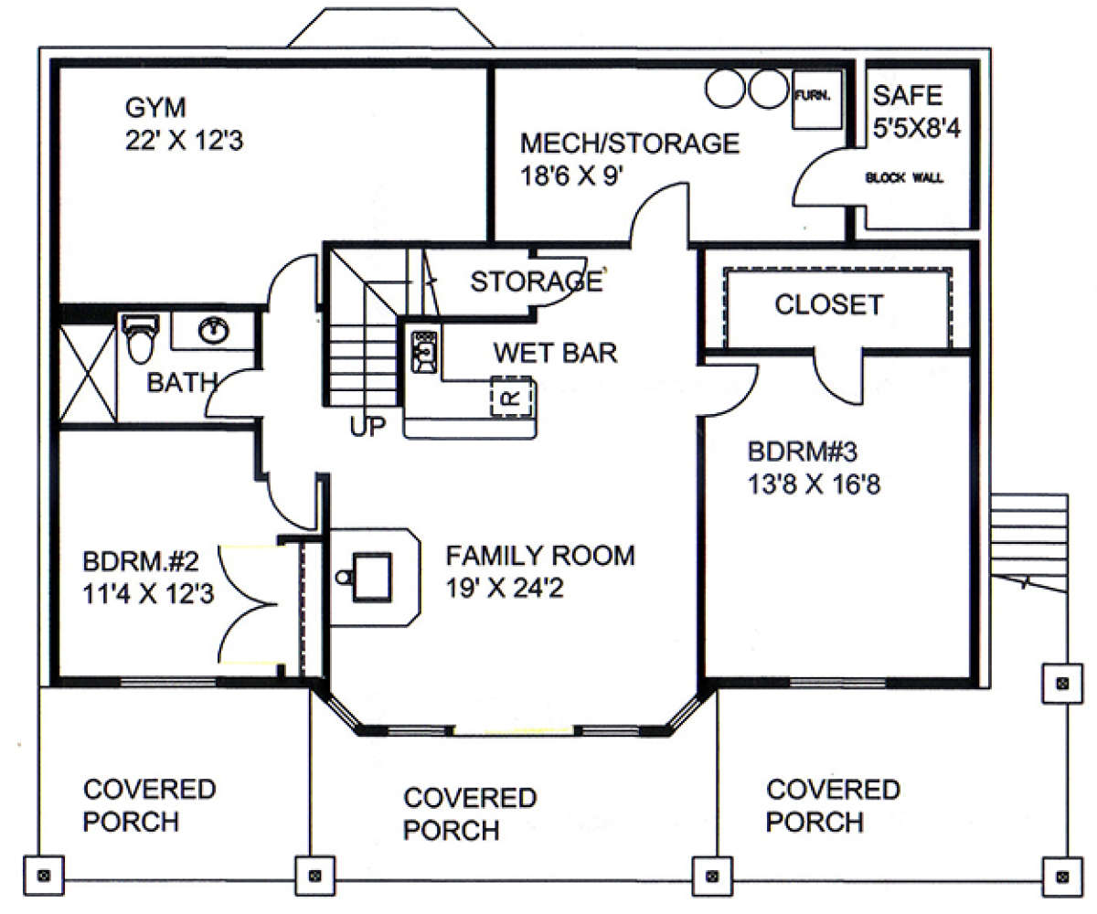 Basement for House Plan #039-00662