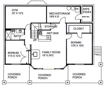 Basement for House Plan #039-00662