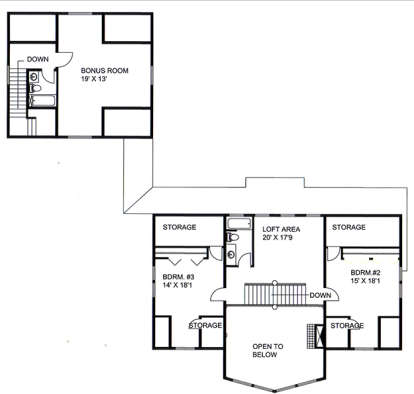 Upper for House Plan #039-00663