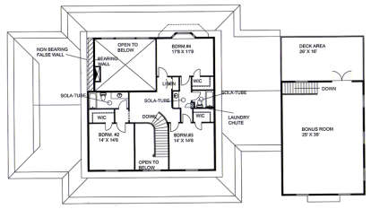 Upper for House Plan #039-00665