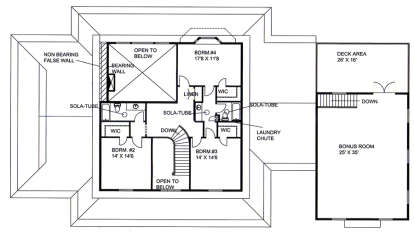 Upper for House Plan #039-00666