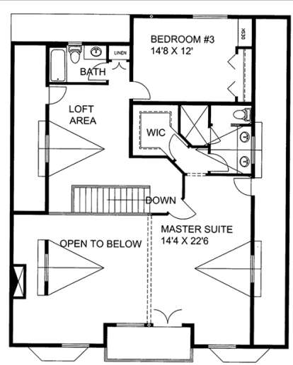 Upper for House Plan #039-00670