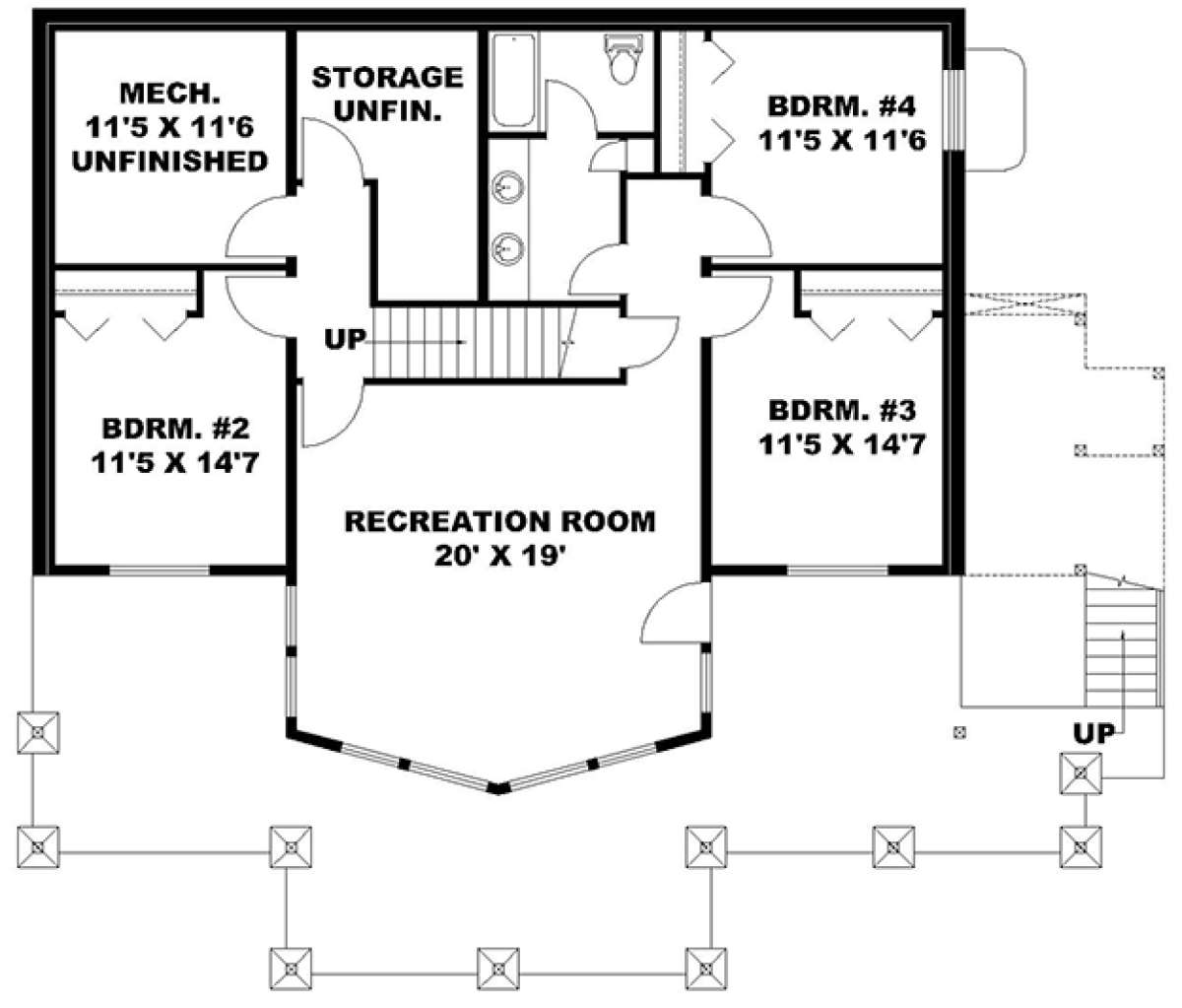 Basement for House Plan #039-00679