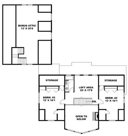 Upper for House Plan #039-00680