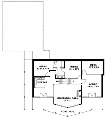 Basement for House Plan #039-00680