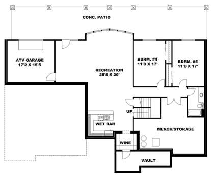 Basement for House Plan #039-00682