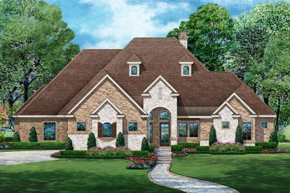 European House Plan #5445-00240 Elevation Photo