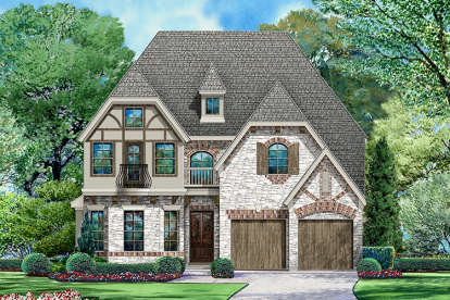 European House Plan #5445-00241 Elevation Photo