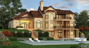 Luxury House Plan #5445-00244 Elevation Photo