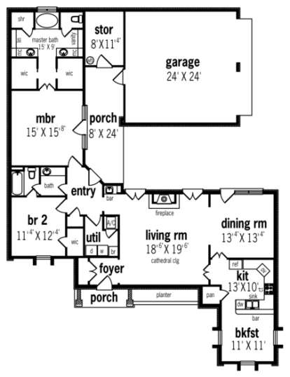 Floorplan1 for House Plan #048-00104