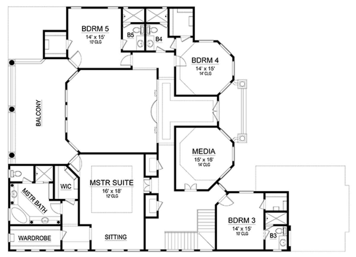 Upper for House Plan #5445-00247