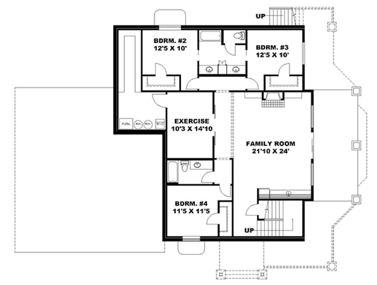 Basement for House Plan #039-00685