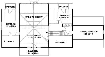 Upper for House Plan #039-00689