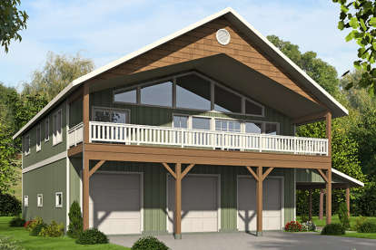 Lake Front House Plan #039-00697 Elevation Photo