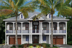 Coastal House Plan #1018-00260 Elevation Photo