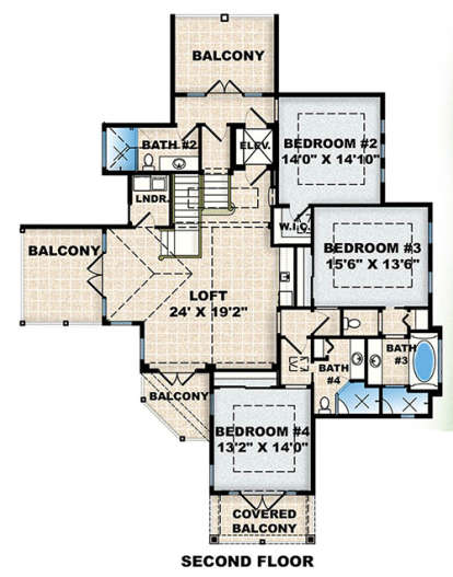 Upper for House Plan #1018-00261