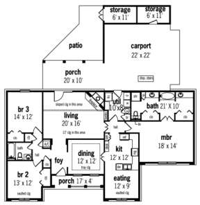 Floorplan 1 for House Plan #048-00106