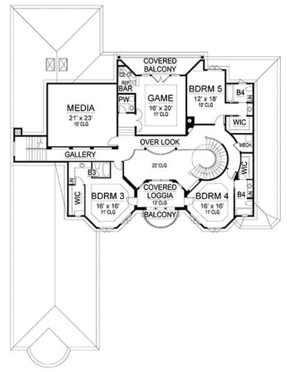 Upper for House Plan #5445-00253