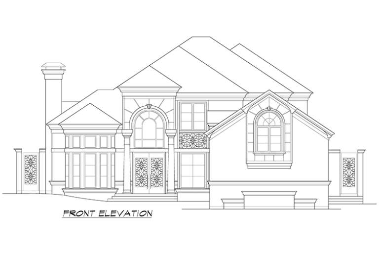 European House Plan #5445-00254 Elevation Photo