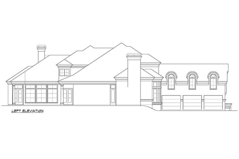 European House Plan #5445-00254 Elevation Photo