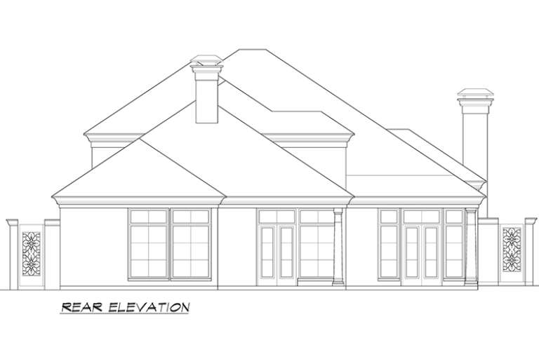 European House Plan #5445-00254 Elevation Photo