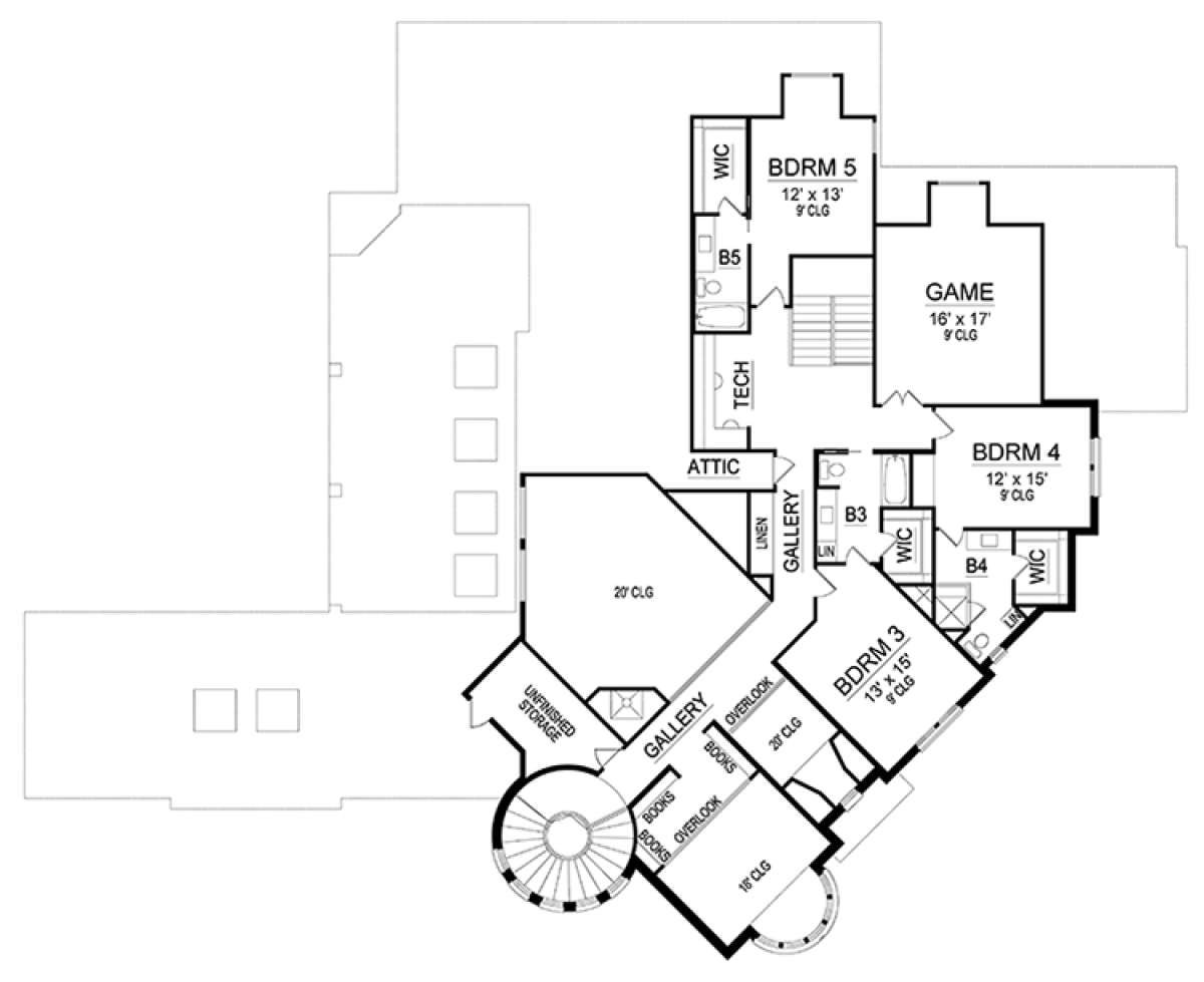 Upper for House Plan #5445-00256