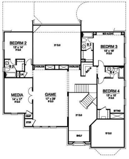 Upper for House Plan #5445-00262