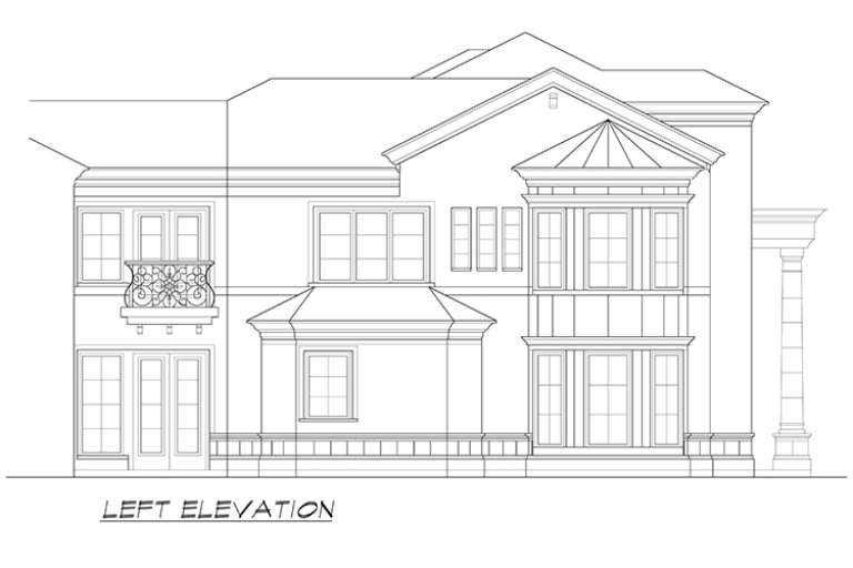 European House Plan #5445-00265 Elevation Photo