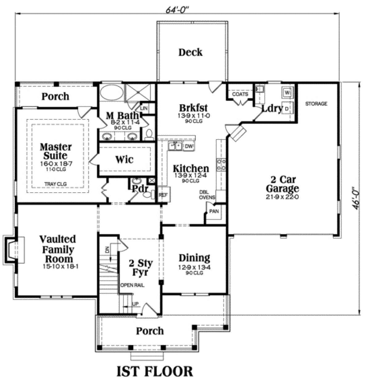 Main Floor for House Plan #009-00002