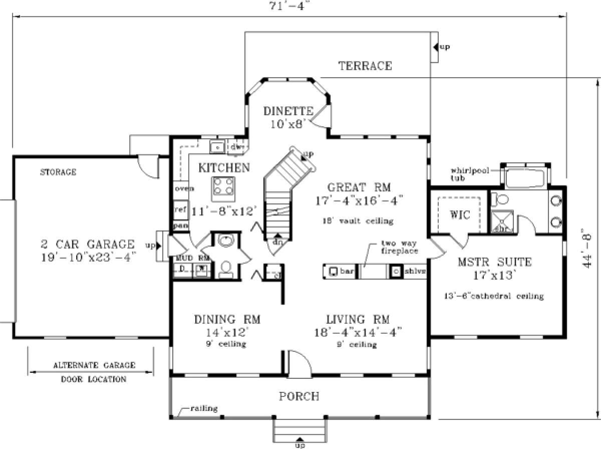 Main Floor for House Plan #033-00019