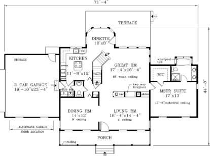 Main Floor for House Plan #033-00019