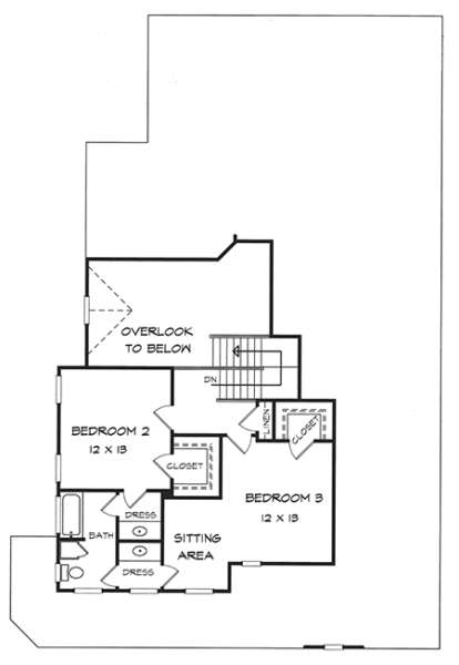 Upper for House Plan #6082-00012